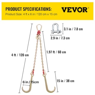 Foto 7 | Foto 7 | Cadena De Remolque Para Bridas Vevor V, 5/16 Pulgadas X 60 Cm, Grado 80, 4200 Kg - Venta Internacional.