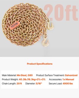 Foto 7 | Foto 7 | Transport Binder Chain Vevor Límite De Carga De Trabajo De 4900 Libras - Venta Internacional.