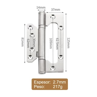 Foto 3 | Foto 3 | Bisagras Para Puertas 5x3x3 De 304 Belug Acero Inoxidable 6pcs Plata
