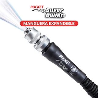 Foto 7 | Foto 7 | Manguera Expandible De 15 Metros Tv Ofertas Pocket Hose Silver Bullet Color Negro Con Fuertes Conectores De Aluminio