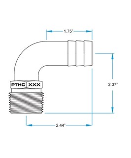 Foto 2 | Foto 2 | Conexión De Tubo A Manguera Groco Pthc1125 Bronce 90 Grados - Venta Internacional.