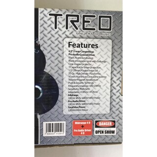 Foto 5 | Foto 5 | Bocina Treo TR-65MRD-2 color Negro Medio Rango 6.5 Pulgadas 1200 Watts 4 Ohms con Driver