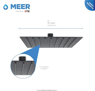 Foto 5 | Foto 5 | Regadera Cuadrada Cnx color Negro Mate de 8''