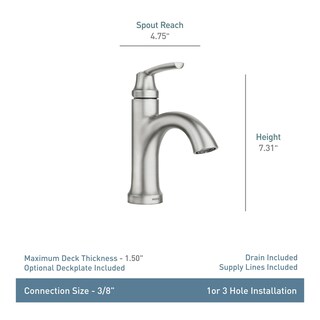 Foto 3 | Foto 3 | Grifo De Baño Moen Wellton De Una Sola Manija En Níquel Cepillado - Venta Internacional.