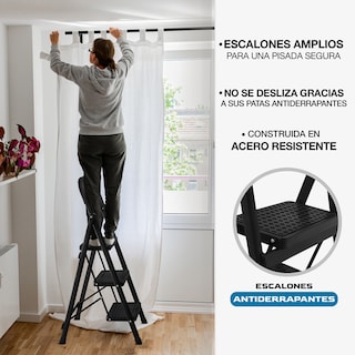 Foto 6 | Foto 6 | Escalera 3 Peldaños ¡lo Necesito! Escalera Plegable Multiusos color Negro