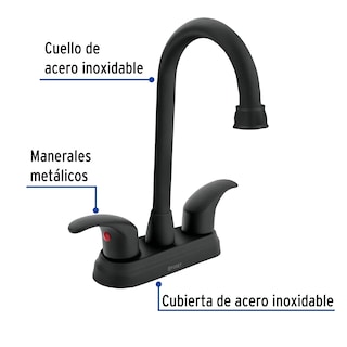 Foto 2 | Foto 2 | Mezcladora para Lavabo 4\" Truper color Negro