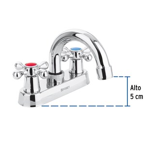 Foto 3 | Foto 3 | Mezcladora Foset M-050E color Gris 4" para Lavabo Cuello Curvo Manerales Cruceta