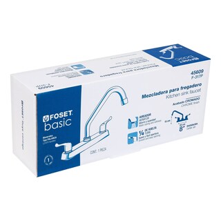 Foto 3 | Foto 3 | Mezcladora 8' P/fregadero Foset Cuello Corto Manerales Palanca color Gris