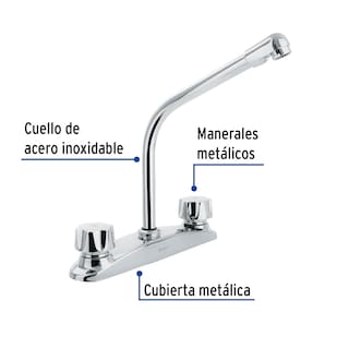 Foto 2 | Foto 2 | Mezcladora 8' para Fregadero Cuello Cobra Foset color Gris