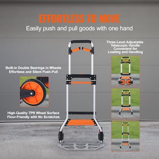 Foto 3 | Foto 3 | Carrito De Mano Plegable Vevor De Aluminio Con Capacidad Para 140 Kg - Venta Internacional.