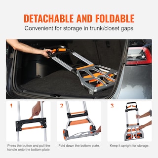 Foto 7 | Foto 7 | Carrito De Mano Plegable Vevor De Aluminio Con Capacidad Para 140 Kg - Venta Internacional.