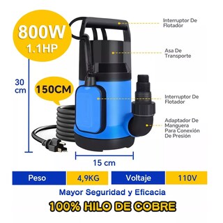 Foto 3 | Foto 3 | Bomba Sumergible 1.1hp Agua Limpia Eo Safe Imports Esi-16432 Multicolor