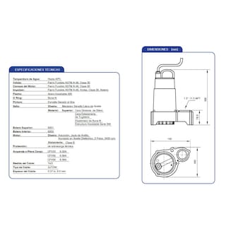 Foto 3 | Foto 3 | Bomba Sumergible Agua Sucia CFV33 Pumps F&P 1/3 HP 127 V