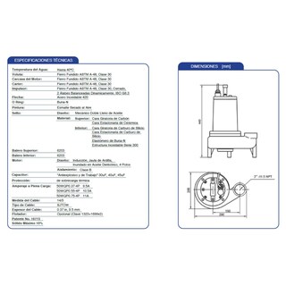 Foto 3 | Foto 3 | Bomba Sumergible Agua Sucia 50WQP0.37-4PF Pumps F&P 1/2 HP 127 V