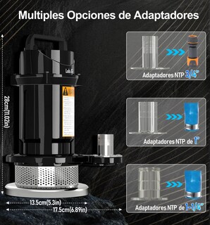 Foto 3 | Foto 3 | Bomba Sumergible Para Agua Limpia 1/2 Hp Acero Inoxidable Negra