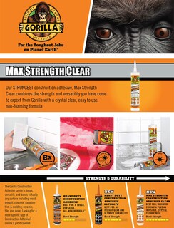 Foto 2 | Foto 2 | Adhesivo Para Construcción Gorilla Max Strength 266 Ml  Transparente - Venta Internacional.