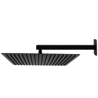 Foto 1 | Foto 1 | Regadera Cuadrada Rubinett color Negro Mate de 40 Cm con Brazo De Pared de Lujo