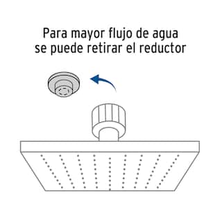 Foto 2 | Foto 2 | Regadera Cromo 10'' Foset R-310S color Cromo Plato Cuadrado Delgado sin Brazo