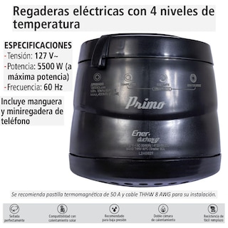 Foto 4 | Foto 4 | Regadera Eléctrica De 4 Temperaturas Primo Esencial, Iusa Negra
