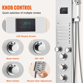 Foto 5 | Foto 5 | Panel De Ducha Tower System Vevor 6 Modos Led De Acero Inoxidable - Venta Internacional.