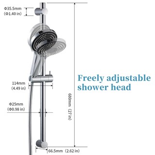 Foto 6 | Foto 6 | Combinación De Barra Deslizante Para Ducha Offo, Ajustable, 69 Cm, Con Dispositivo Portátil - Venta Internacional.