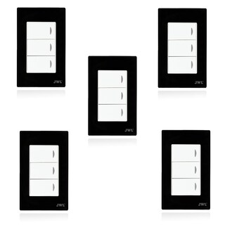 Foto 1 | Foto 1 | Juego De 5 Placas Color Negro Con 3 Interruptores Sencillos Jwj Jtl-f7609