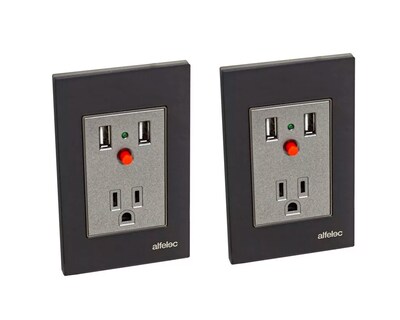 Foto 1 | Foto 1 | Kit 2 Placas Con 2 Puertos Usb Y Una Conexion Alfa Modelo Xpl-an2usb Color Negro Moderno