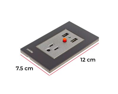 Foto 2 | Foto 2 | Kit 2 Placas Con 2 Puertos Usb Y Una Conexion Alfa Modelo Xpl-an2usb Color Negro Moderno