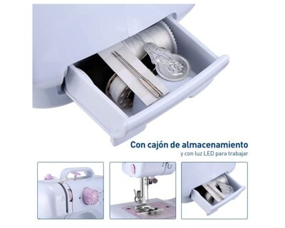 Foto 3 | Foto 3 | Máquina de Coser Bluelander Eléctrica Mini con 12 Puntadas y Luz Led