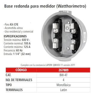 Foto 2 | Foto 2 | Base Para Medidor 4 Aluminio Espec Iusa