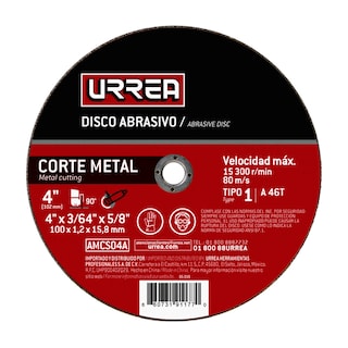 Foto 1 | Foto 1 | Disco Abrasivo Tipo 1 Para Metal 4'' X 3/64'' Urrea