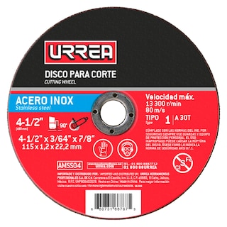 Foto 1 | Foto 1 | Disco Abrasivo Tipo 1 Para Acero Inoxidable 4-1/2'' X 1/16'' Urrea