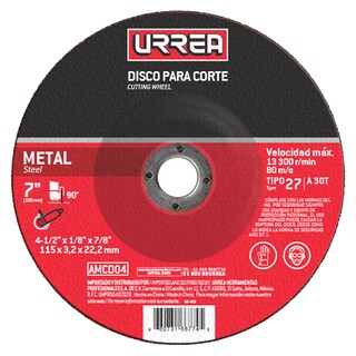 Foto 1 | Foto 1 | Disco Abrasivo Tipo 27 Para Metal 4-1/2'' X 1/4'' Urrea