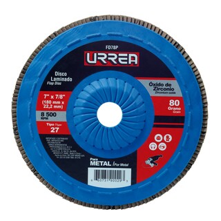 Foto 1 | Foto 1 | Disco Laminado Tipo 27 Grano 80 Con Respaldo Plástico, 7'' Urrea