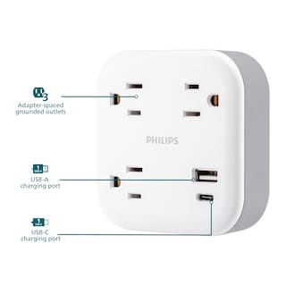 Foto 3 | Foto 3 | Extensor De Sobretensión Philips Ezfit De 3 Salidas Con Usb 12 W 980j - Venta Internacional.