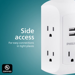Foto 3 | Foto 3 | Protector Contra Sobretensiones Philips Sps5002wa/37 De 5 Salidas Y 2 Usb-a, Color Blanco - Venta Internacional.