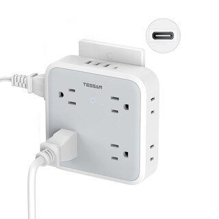 Foto 1 | Foto 1 | Cargador De Pared Usb Tessan 4 Enchufes Eléctricos Con 4 Puertos Usb - Venta Internacional.