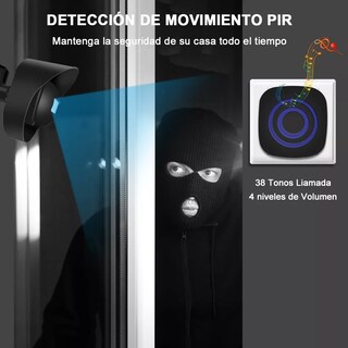 Foto 3 | Foto 3 | Sensor de Movimiento con Timbre Inalámbrico Eo Safe Imports Negro