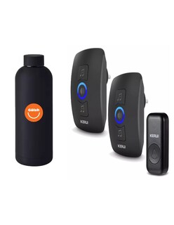 Foto 1 | Foto 1 | Timbre Inalámbrico Impermeable Con 1 Transmisor/2 Receptores + Termo De Agua De Regalo Güish