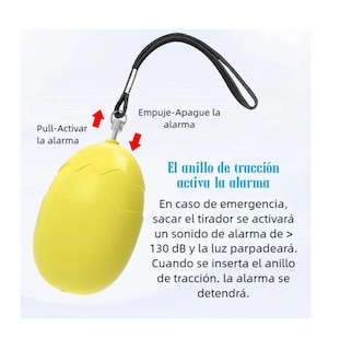 Foto 5 | Foto 5 | 2 Piezas Alarma Personal De Defensa Personal Para Mujere Niño White/yellow
