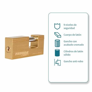 Foto 5 | Foto 5 | Candado Antipalanca IUSA 619287 color Dorado de Latón 90 MM