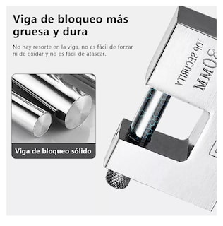 Foto 2 | Foto 2 | Candado Cortina Belug Extraseguridad Metálico 80 mm 3 Piezas