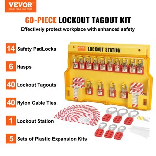 Foto 2 | Foto 2 | Kit De Etiquetado Lockout Vevor, 60 Unidades, Con 14 Candados, 3 Cierres Y Más - Venta Internacional.