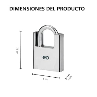 Foto 2 | Foto 2 | Candado Alta Seguridad Blindado Con Coraza Anti-palanca 50mm Eo Safe Imports Esi-19239 Plata