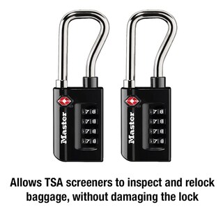 Foto 4 | Foto 4 | Candado Para Equipaje Master Lock 4696t, Aprobado Por La Tsa, Negro, Paquete De 2 - Venta Internacional.