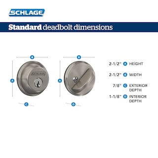 Foto 2 | Foto 2 | Deadbolt Schlage B62n619 Con Llave, 2 Caras, Níquel Satinado - Venta Internacional.