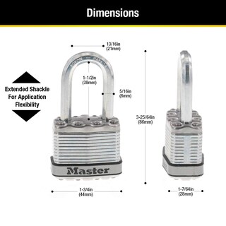 Foto 6 | Foto 6 | Padlock Master Lock Magnum Silver Con Llaves Iguales Para Exteriores Paquete De 4 - Venta Internacional.