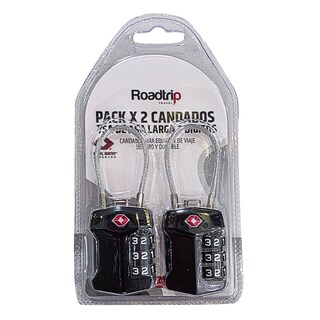 Foto 1 | Foto 1 | Pack X2 Candados Roadtrip Cuerpo De Metal Sistema De Inspección Segura Tsa 3 Dígitos Ideal Para Viajes Negro
