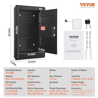 Foto 7 | Foto 7 | Caja Fuerte De Pared Vevor De 65 Cm De Altura Oculta Con 3 Niveles De Seguridad - Venta Internacional.