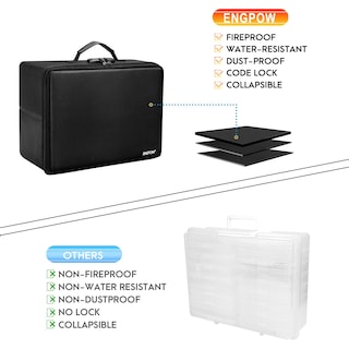 Foto 3 | Foto 3 | Caja De Almacenamiento De Fotos Engpow Ignífuga Con Funda Interior De 18 X 6 Pulgadas - Venta Internacional.